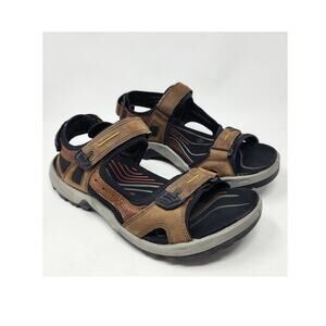 ECCO Offroad Hiking Sandal Men 12 Brown Nubuck Leather Comfort Shoes 06956456401